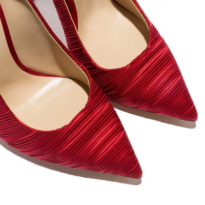 Shop Casadei Blade Plissé In Red Scarlet