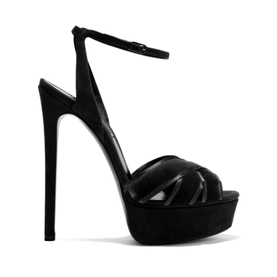 Shop Casadei Flora Velvetop In Black