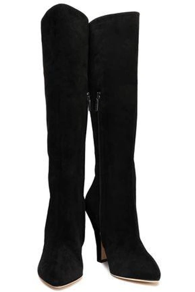 Shop Dolce & Gabbana Suede Knee Boots In Black