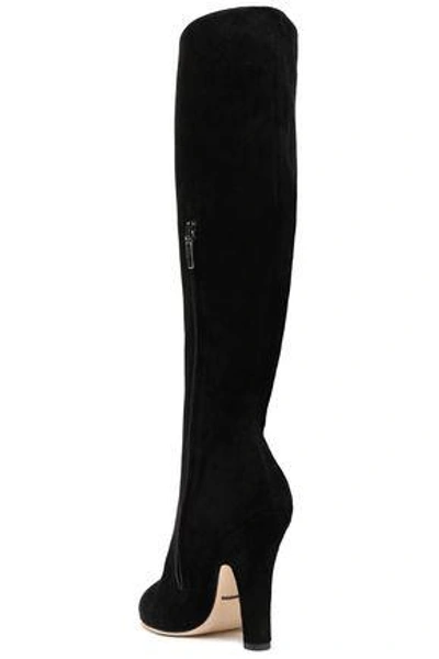 Shop Dolce & Gabbana Suede Knee Boots In Black