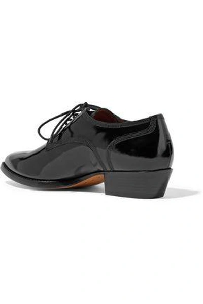 Shop Valentino Patent-leather Brogues In Black