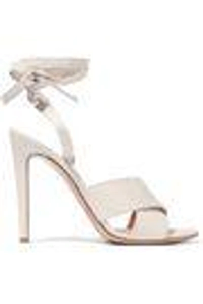 Shop Gianvito Rossi Woman Crissy Leather Sandals Ivory
