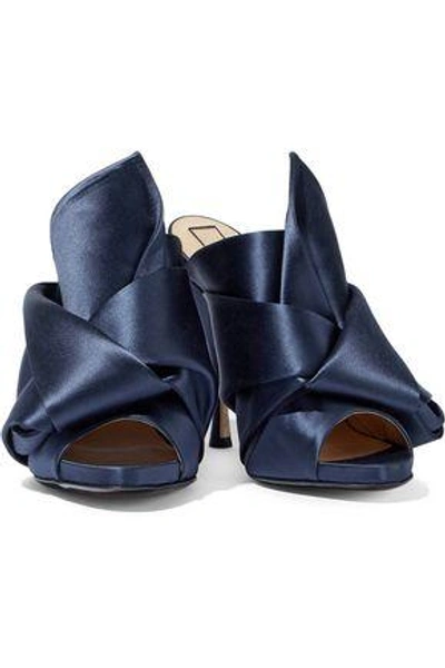 Shop N°21 Woman Knotted Satin Mules Navy