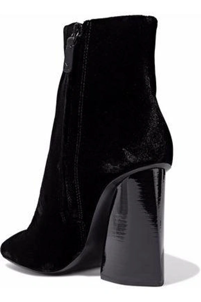 Shop Mercedes Castillo Mc-kylerhigh Velvet Ankle Boots In Black