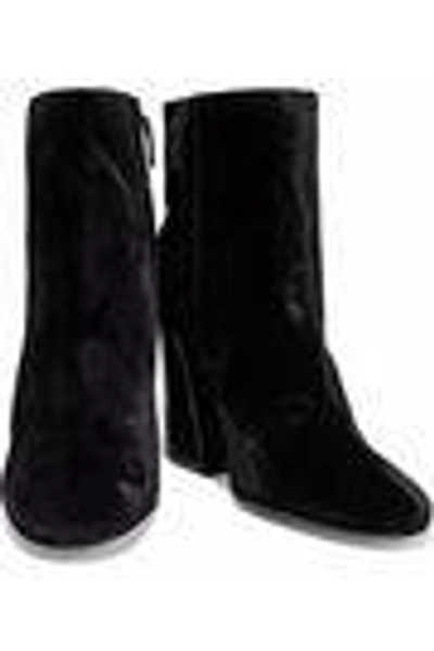 Shop Mercedes Castillo Mc-kylerhigh Velvet Ankle Boots In Black