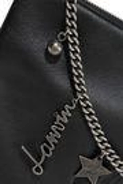 Shop Lanvin Woman Embellished Embossed Leather Clutch Black