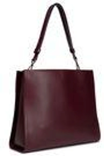Shop Emilio Pucci Woman Chain-trimmed Leather Shoulder Bag Burgundy