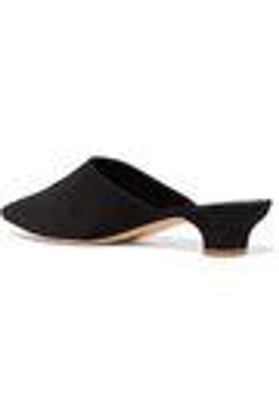 Shop Mansur Gavriel Woman Elegant Suede Mules Black