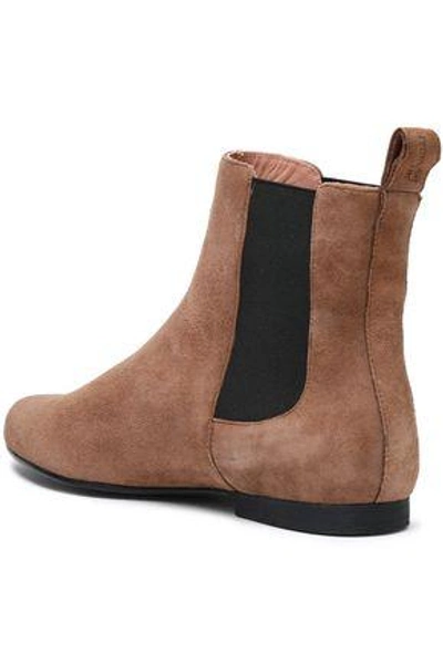 Shop Jil Sander Navy Woman Suede Ankle Boots Tan