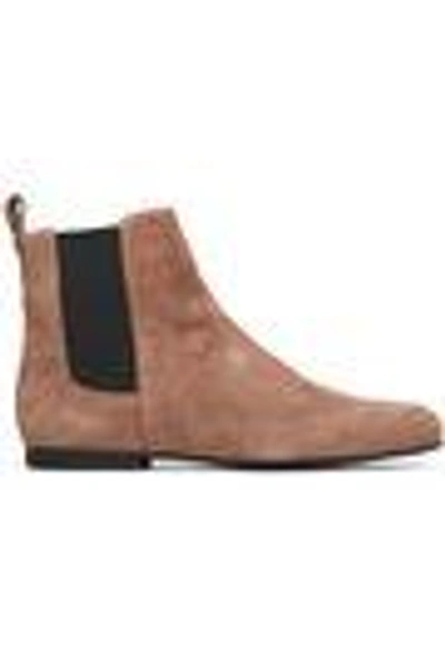 Shop Jil Sander Navy Woman Suede Ankle Boots Tan