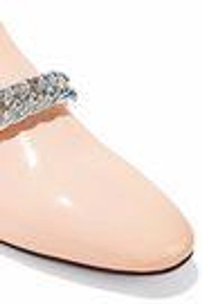 Shop Christopher Kane Chain-trimmed Patent-leather Slippers In Blush