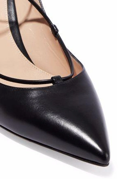 Shop Gianvito Rossi Woman Lexi Lace-up Leather Pumps Black