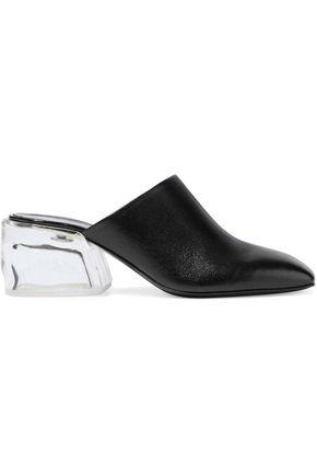 black closed toe mules