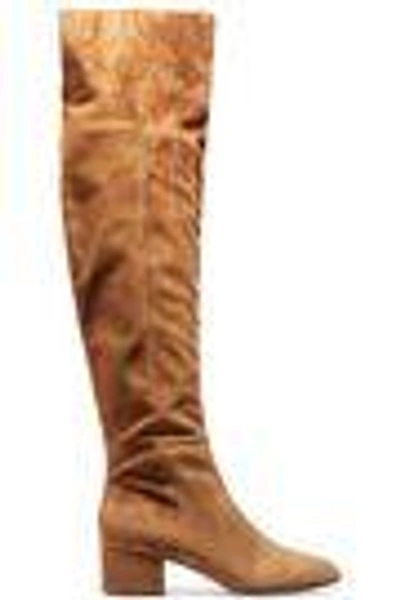 Shop Gianvito Rossi Suede Over-the-knee Boots In Light Brown