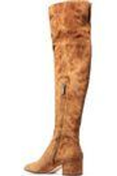 Shop Gianvito Rossi Suede Over-the-knee Boots In Light Brown