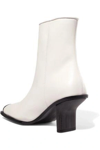Shop Stella Mccartney Woman Faux Leather Ankle Boots White
