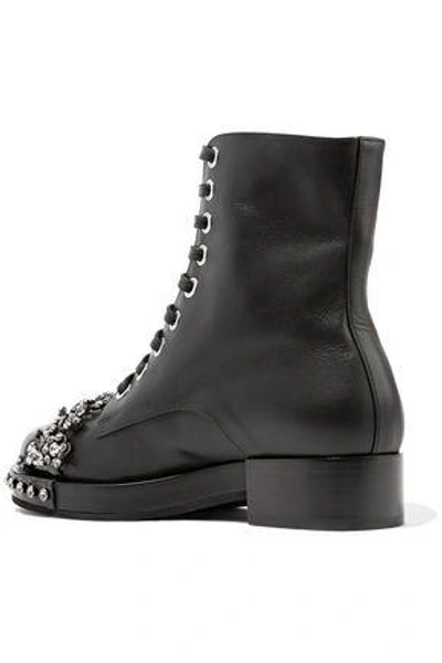 Shop N°21 N&deg;21 Woman Crystal-embellished Smooth And Patent-leather Ankle Boots Black