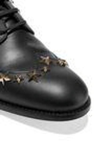 Shop Red Valentino Red(v) Woman Studded Leather Brogues Black