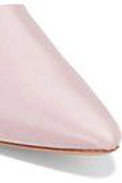 Shop Mansur Gavriel Elegant Faille Mules In Baby Pink