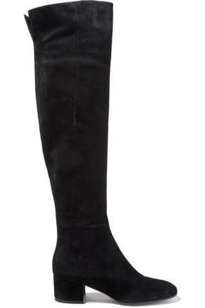 Gianvito Rossi Woman Suede Over-the-knee Boots Black In Black
