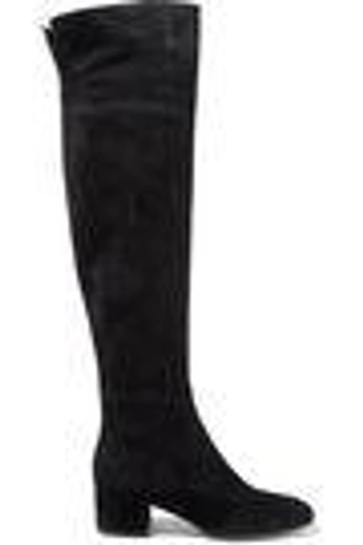 Gianvito Rossi Woman Suede Over-the-knee Boots Black In Black