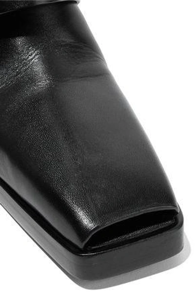 Shop Rick Owens Woman Leather Wedge Boots Black