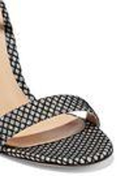 Shop Gianvito Rossi Woman Portofino 105 Glittered Snake-effect Leather Sandals Silver