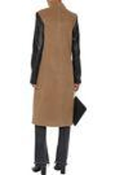 Shop Veda Woman Cadillac Leather-paneled Wool-blend Coat Camel