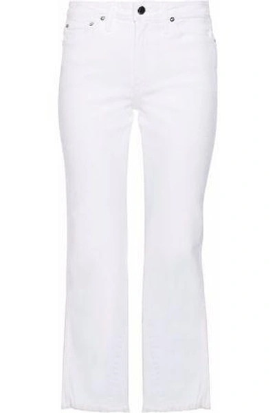 Shop Alice And Olivia Perfect High-rise Kick-flare Jeans In White