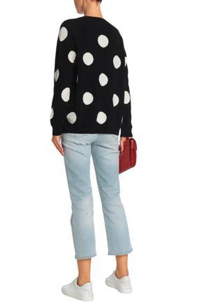 Shop Chinti & Parker Polka-dot Wool And Cashmere-blend Sweater In Black