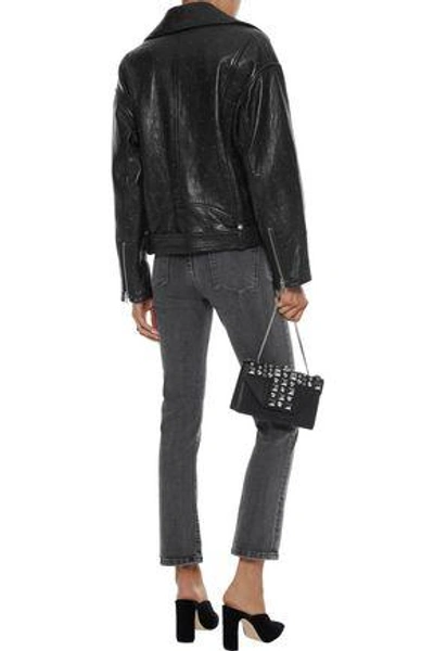 Shop Iro Woman Vandry Studded Leather Biker Jacket Black