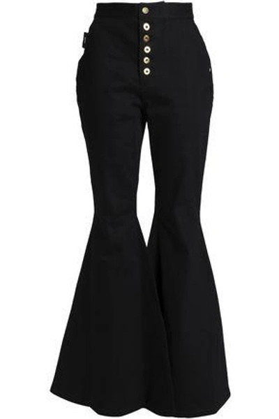 Shop Ellery Woman Ophelia Button-detailed High-rise Flared Jeans Black
