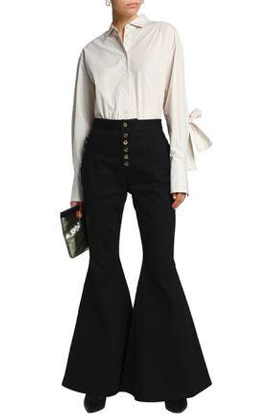 Shop Ellery Woman Ophelia Button-detailed High-rise Flared Jeans Black