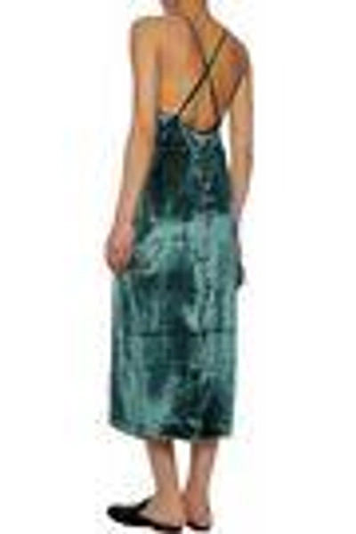 Shop J Brand Velvet Midi Dress In Emerald