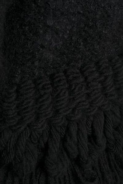 Shop Roberto Cavalli Woman Chain-trimmed Bouclé Jacket Black