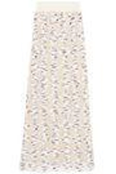 Shop Missoni Embroidered Open-knit Maxi Skirt In Ecru