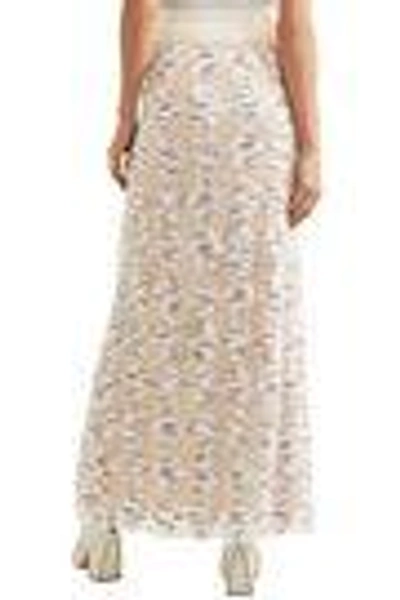 Shop Missoni Embroidered Open-knit Maxi Skirt In Ecru