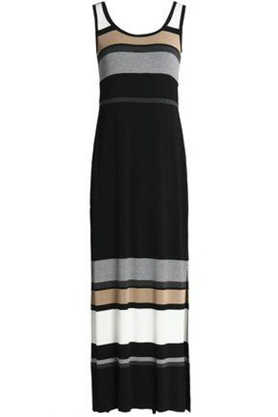 Shop Bailey44 Bailey 44 Woman Striped Stretch-jersey Maxi Dress Black