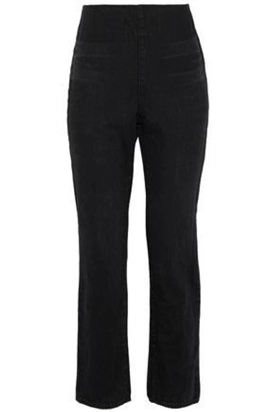 Shop Alexander Wang High-rise Straight-leg Jeans In Black