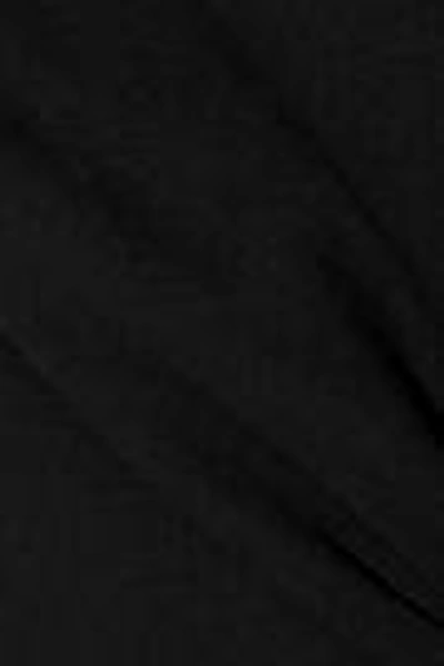 Shop Carolina Herrera Grosgrain-trimmed Silk Crepe De Chine Maxi Skirt In Black