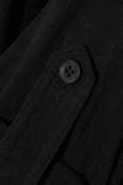 Shop Ashley B Draped Cotton Jacket In Black