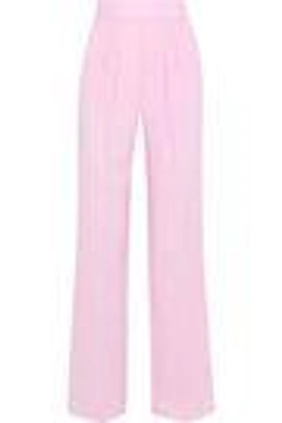 Shop Christopher Kane Woman Wool-crepe Wide-leg Pants Baby Pink