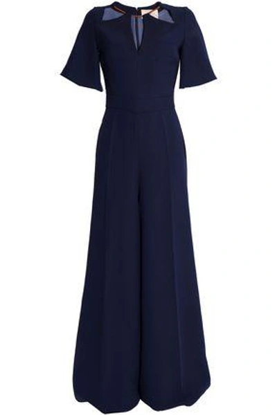 Shop Roksanda Woman Cutout Crepe Jumpsuit Navy