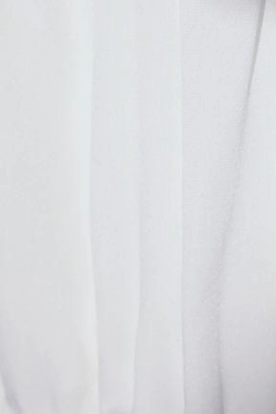 Shop Milly Woman Off-the-shoulder Cutout Silk-blend Mini Dress White
