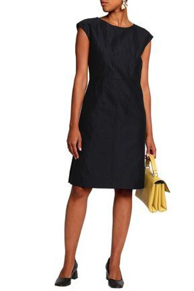 Shop Marni Woman Wool-blend Dress Midnight Blue