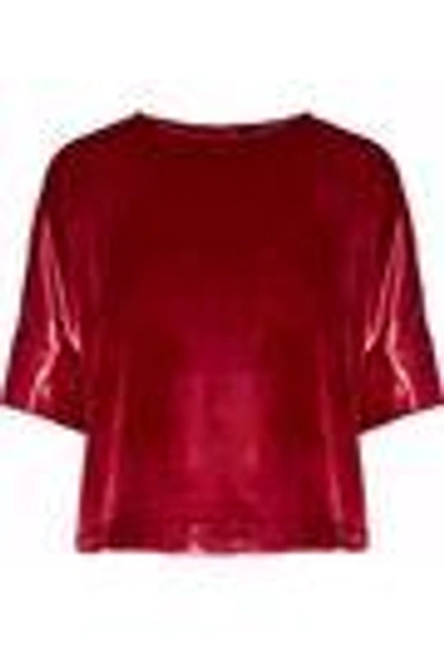 Shop J Brand Woman Velvet Blouse Crimson