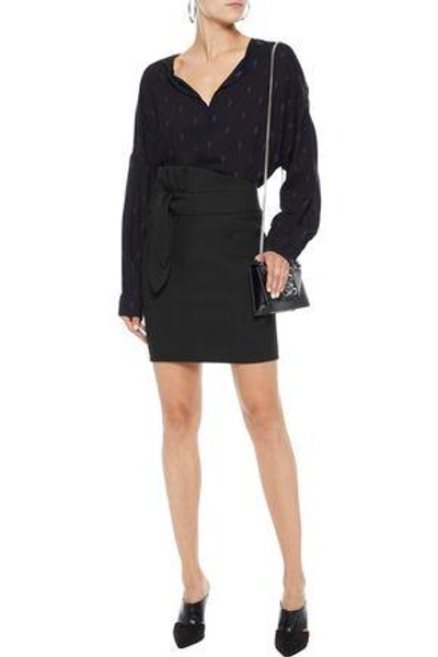 Shop Iro Woman Katmore Tie-front Cotton-blend Mini Skirt Black