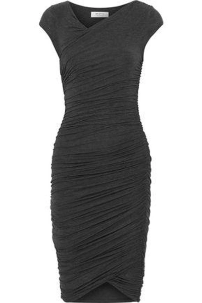 Shop Bailey44 Bailey 44 Woman Primrose Ruched Stretch-jersey Dress Dark Gray