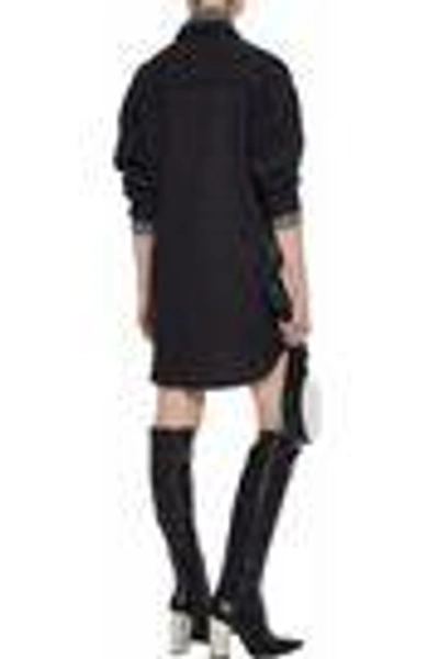 Shop Iro Woman Herringbone Wool Mini Shirt Dress Black