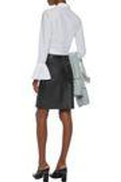 Shop Veda Woman Leather Mini Skirt Black